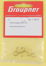 Graupner Fuel Tube Clips 5mm - Pack of 3