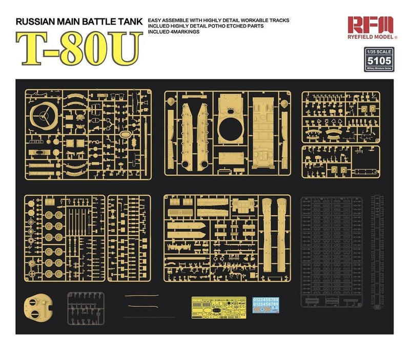 Rye Field Model RM-5105 1/35 Russian Main Battle Tank T-80U Kit
