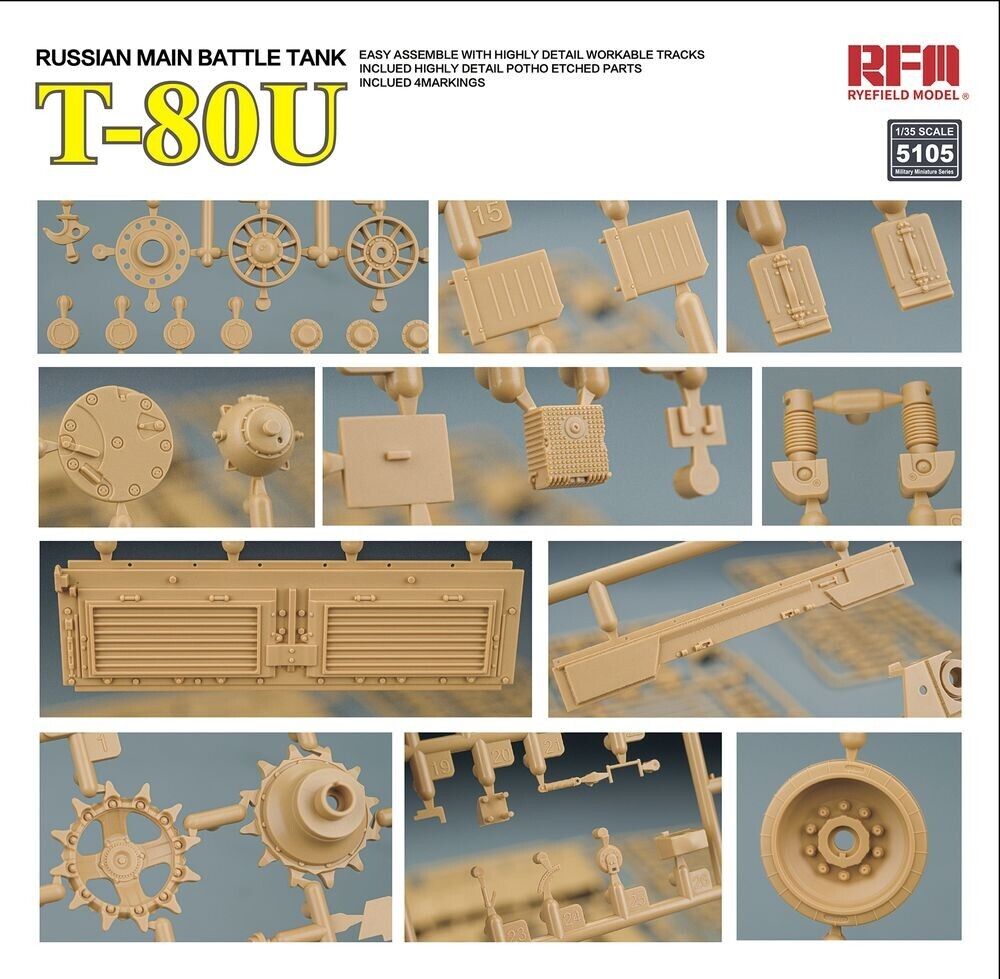 Rye Field Model RM-5105 1/35 Russian Main Battle Tank T-80U Kit