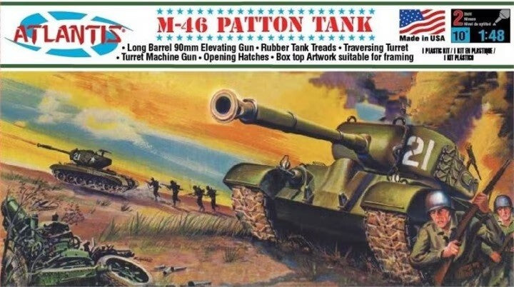 Atlantis Model 1/48 M-46 Patton Tank 1/48 Scale Model Kit AMCA301