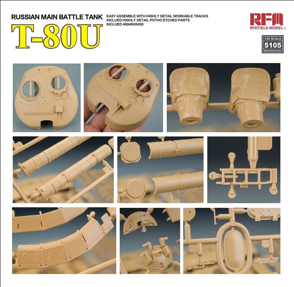 Rye Field Model RM-5105 1/35 Russian Main Battle Tank T-80U Kit