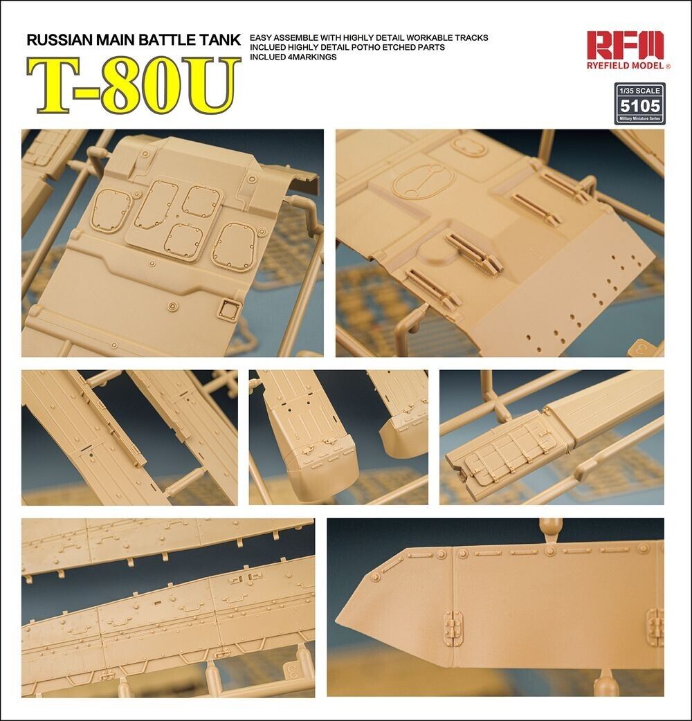 Rye Field Model RM-5105 1/35 Russian Main Battle Tank T-80U Kit