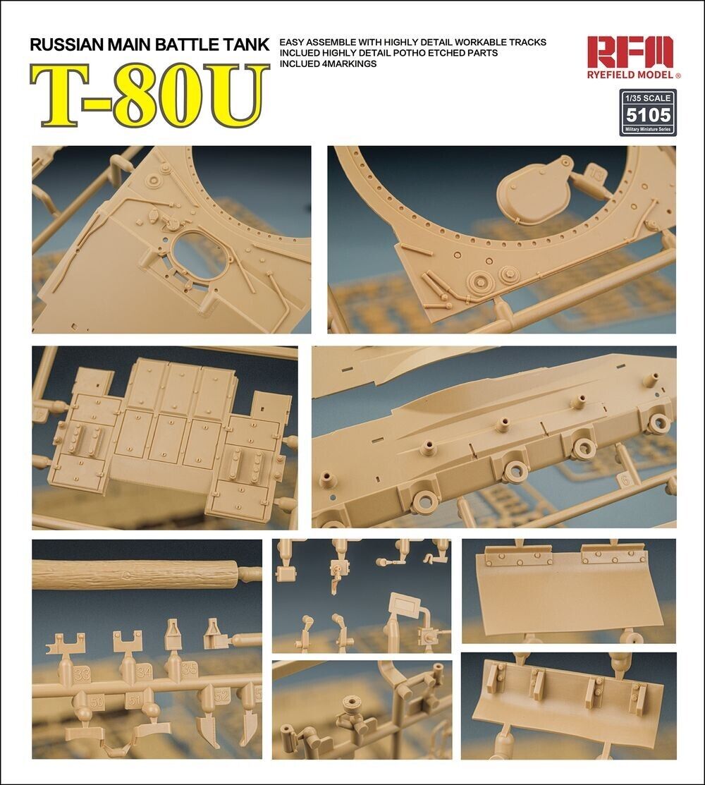 Rye Field Model RM-5105 1/35 Russian Main Battle Tank T-80U Kit