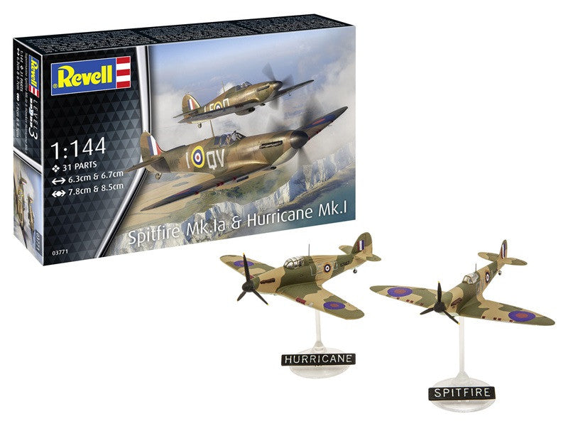 Revell 1/144 Supermarine Spitfire Mk.1a & Hawker Hurricane Mk.1 Kit 03771