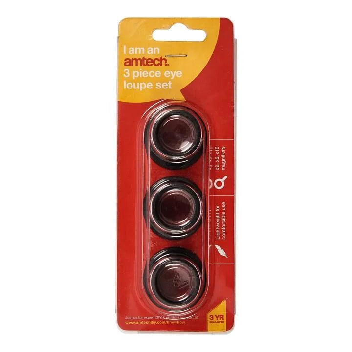 Amtech S2905 3m Piece eye loupe set