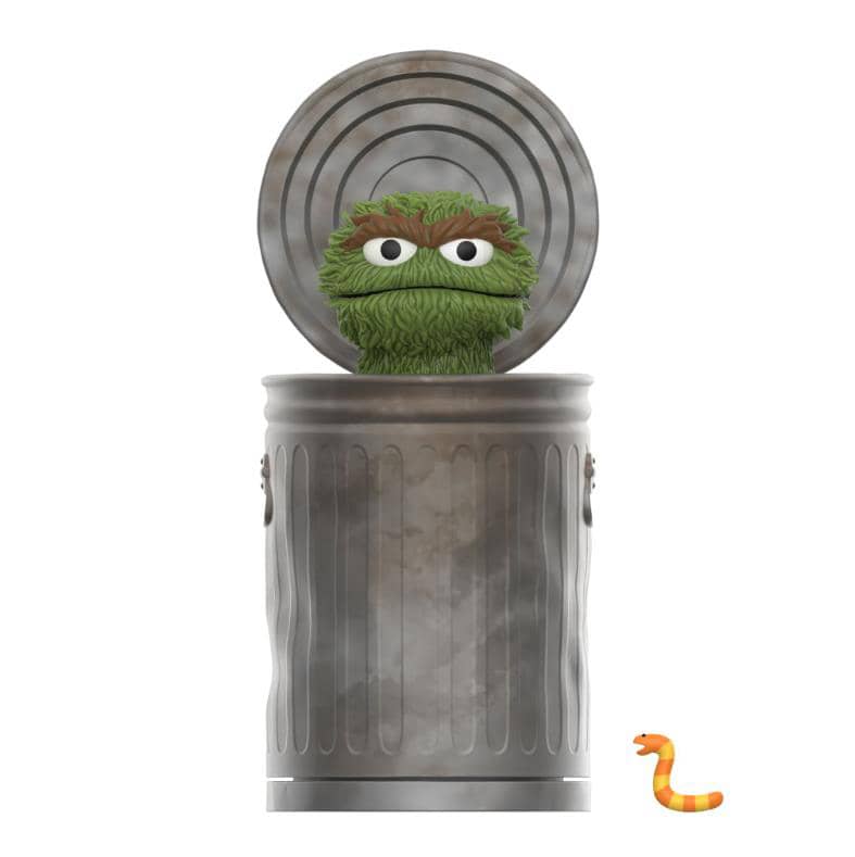 Super7 Licensed Collectables - Seasme Street W2  - Oscar The Grouch ReAction Figure