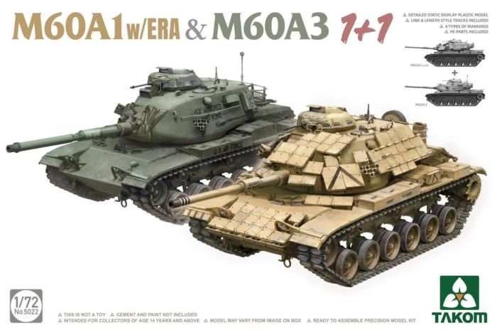 Takom 1/72 M60A1 with ERA & M60A3 1 + 1 kit 05022