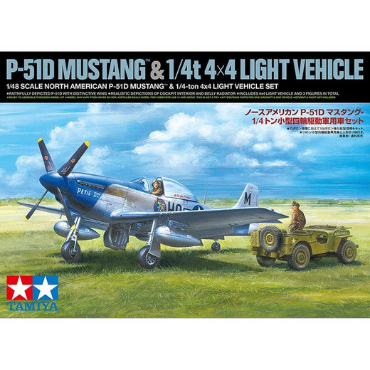 Tamiya 1/48 Scale P-51D Mustang & 1/4t 4x4 light vehicle 25205