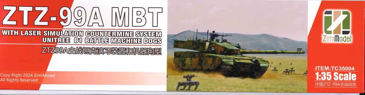 Toucan Models 1/35 ZTZ-99A MBT  - With Laser Countermine System Unitree B1 Battle Machine Model Kit TC35004