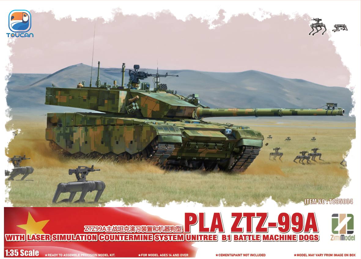 Toucan Models 1/35 ZTZ-99A MBT  - With Laser Countermine System Unitree B1 Battle Machine Model Kit