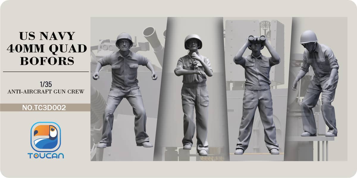 Toucan Models 1/35 U.S Navy Bofors Gun Crew Figure Set 2