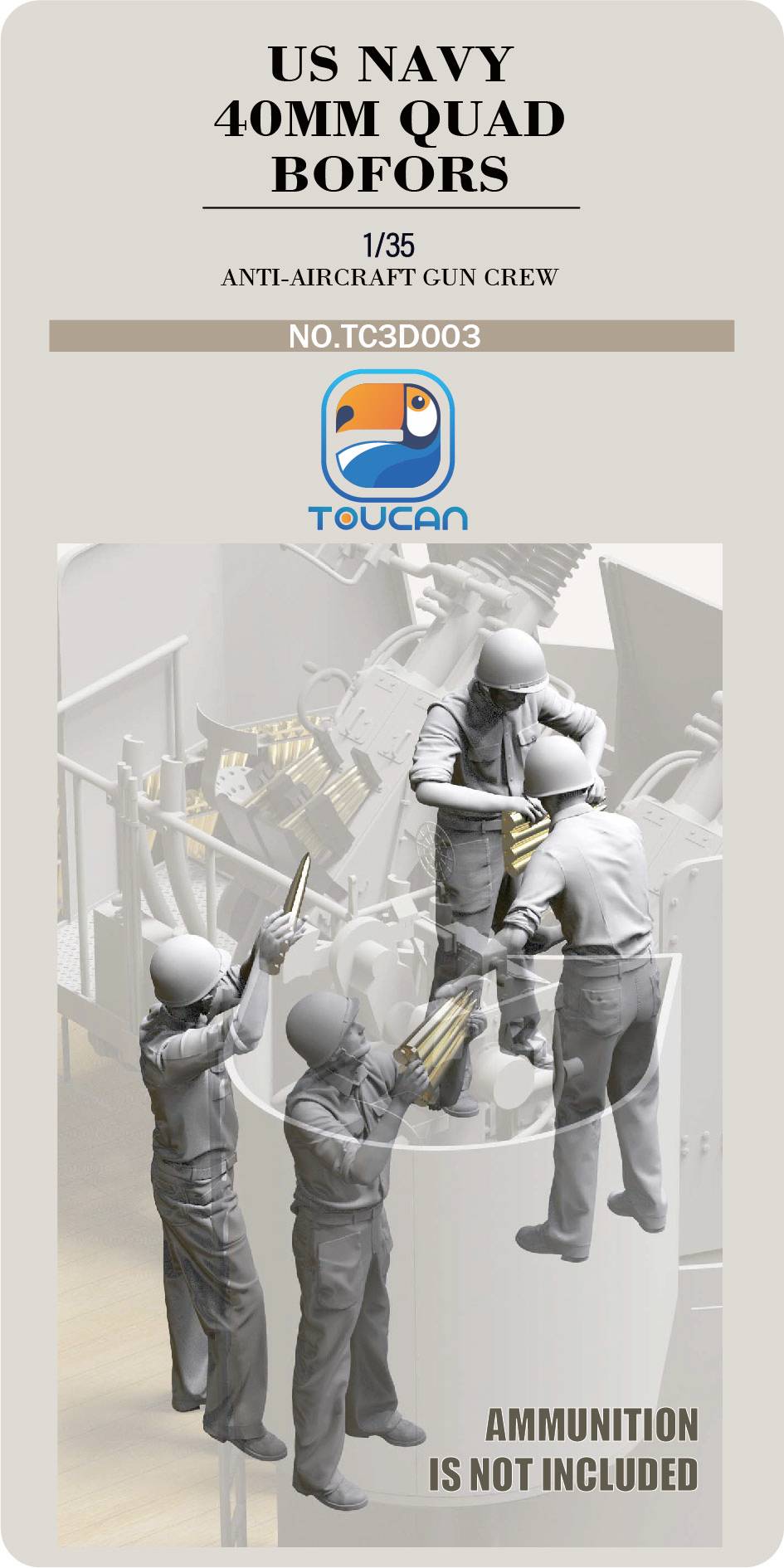 Toucan Models 1/35 U.S Navy Bofors Gun Crew Figure Set 3