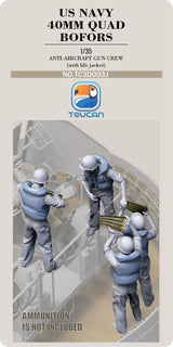 Toucan Models 1/35 U.S Navy Bofors Gun Crew With Life Jackets Figure Set 3