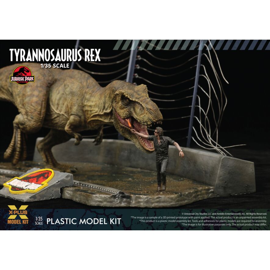 XPLUS 1/35 Scale Jurassic Park Tyrannosaurus Rex Plastic Model Kit