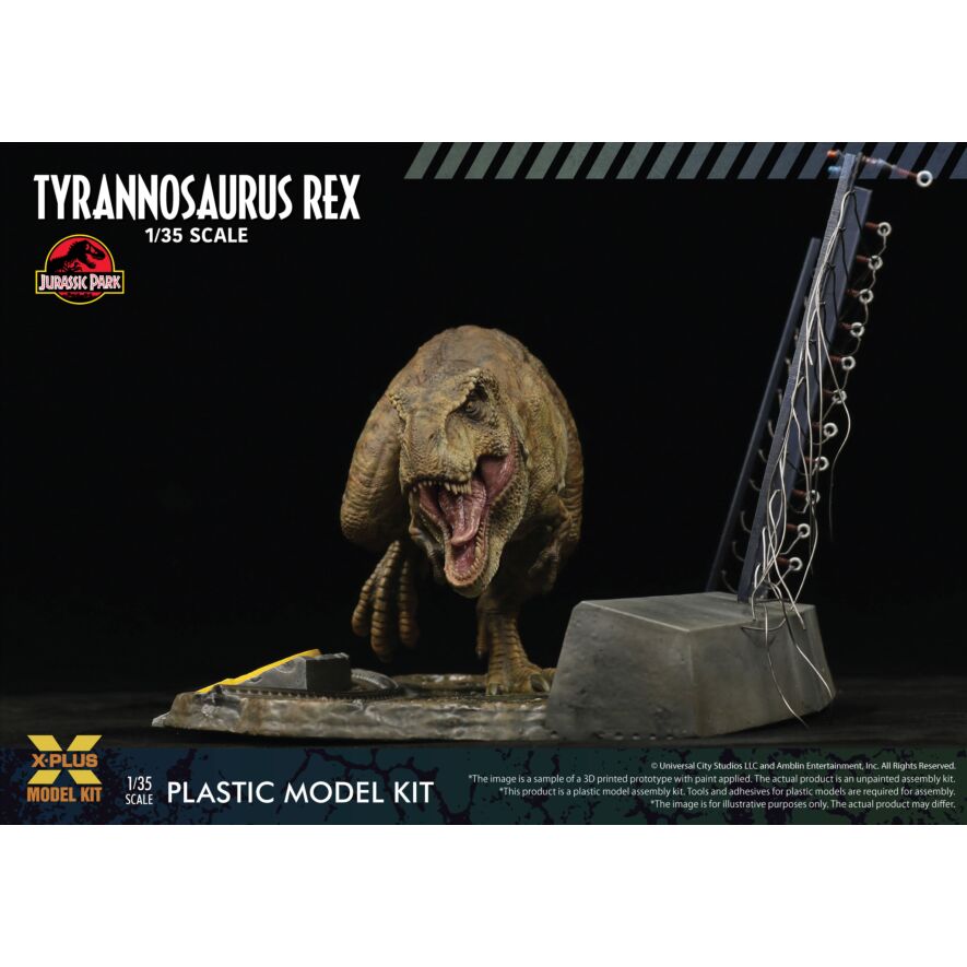 XPLUS 1/35 Scale Jurassic Park Tyrannosaurus Rex Plastic Model Kit