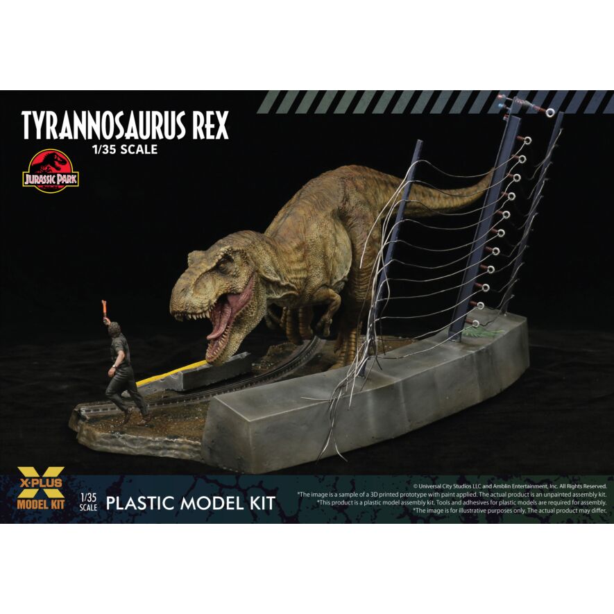 XPLUS 1/35 Scale Jurassic Park Tyrannosaurus Rex Plastic Model Kit