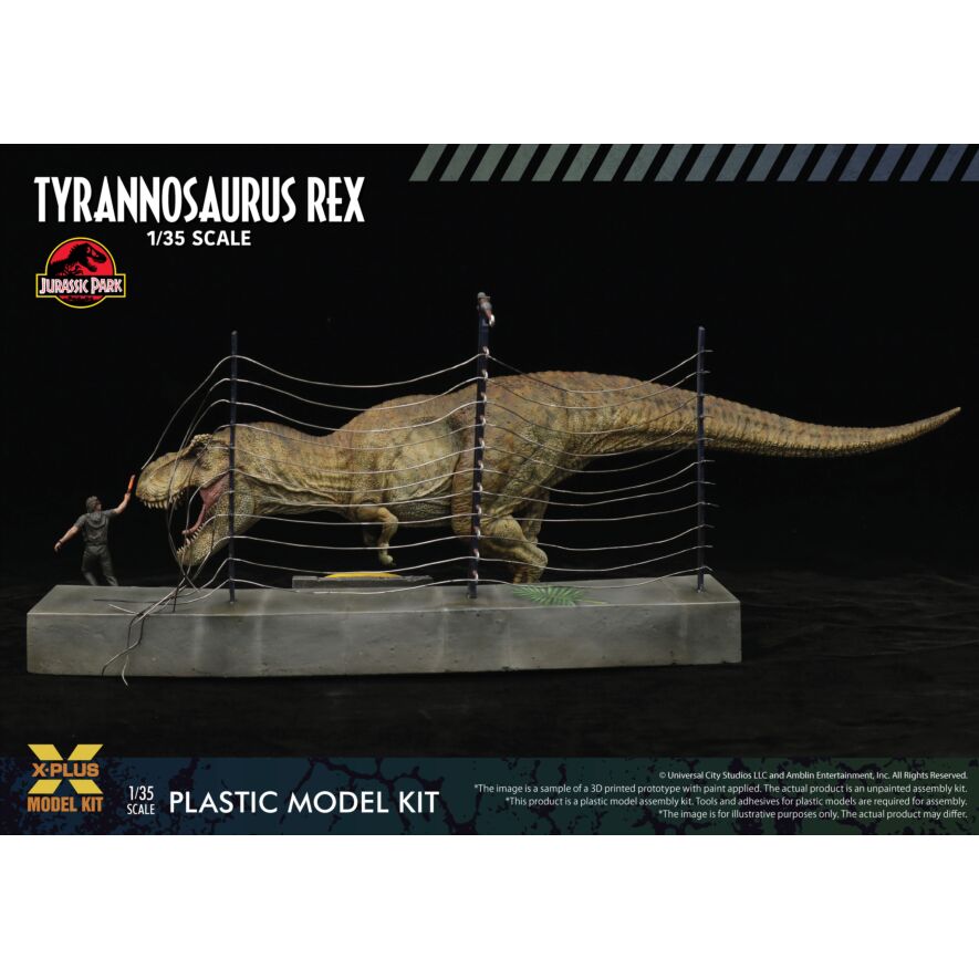 XPLUS 1/35 Scale Jurassic Park Tyrannosaurus Rex Plastic Model Kit