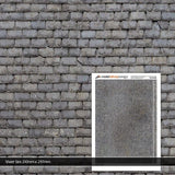 Scale Model Scenery Weathered Slate Roofing Texture Paper (Pk of 5) OO/HO TX014