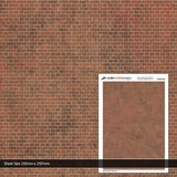 Scale Model Scenery English Bond Dirty Red Brick Texture Paper Pk5 OO/HO TX263