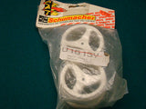 Schumacher Rear Wheels; White 3 Spoke Cat 2000 U1615Y (Box 103)