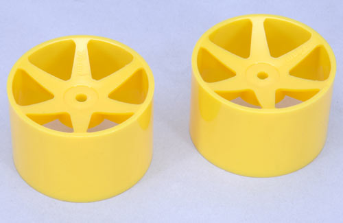 Cen Car Spares Wheel-6 Spoke/Yellow/1:10 (Pk2)Foam Z-CENG84231Y (Box 119)