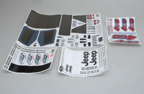 FG Modellsport Car Spares Decals for Jeep 4WD  set 46155 (Box 97)