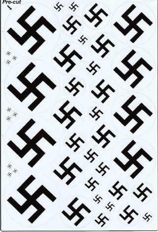 BECC German WW2 Swastika- Printed white self adhesive vinyl