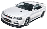 Aoshima 1/24 NISSAN R34 SKYLINE GT-R PRE-PAINTED WHITE PEARL BODY SHELL 00860