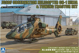 Aoshima 1/72 JGSDF OBSERVATION HELICOPTER OH-1 NINJA & UTILITY VEHICLES 01435