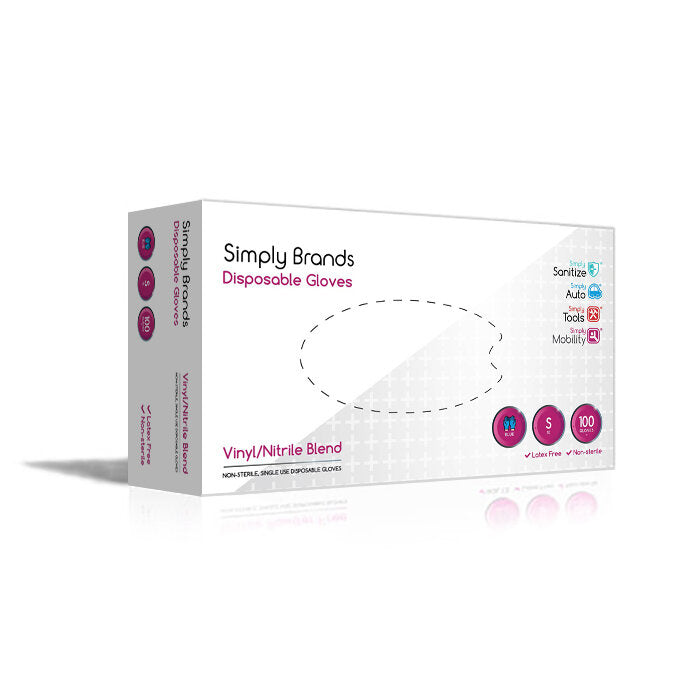 Vinyl/Nitrile Blend Disposable Gloves - Box of 100