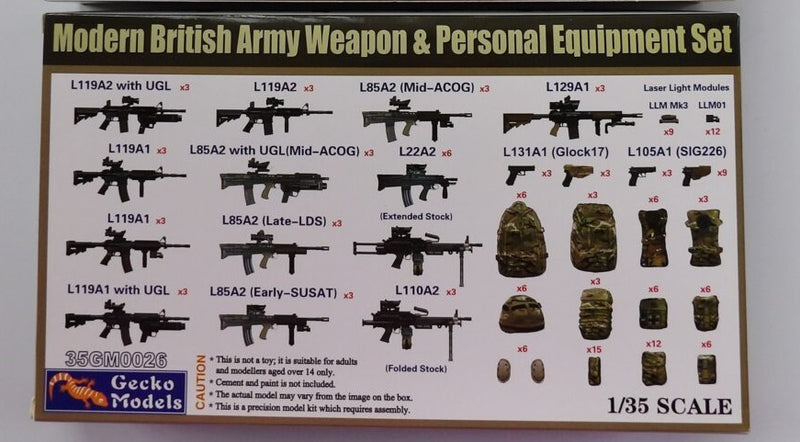 1/35 Gecko Models Modern British Army weapon & Personal Equipment Set