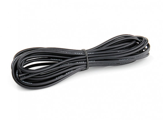 Single Length of (Approx 16AWG) Black Heat Shrink Silicon Wire