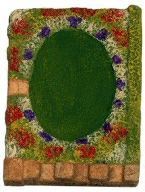 Harburn Hamlet CG247 Front Garden with Flower Borders  Oval Lawn and Wall  Right Hand