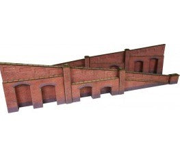 Metcalfe PO248 Tapered Retaining Wall in Red Brick - 00 Gauge