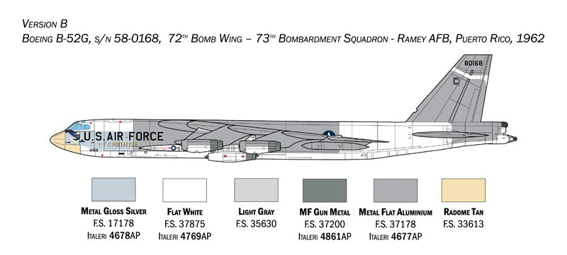 Italeri 1/72 B-52G Stratofortress Early version with Hound Dog Missiles IT1451