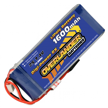 1600mAh 2S 7.4v LiPo Battery Receiver Pack - Overlander Digi-Power