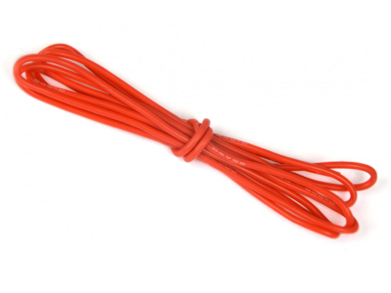 0.6mm Soft Silicone Wire 22AWG Red 1m Length - SKU 2887