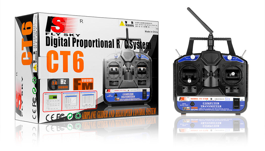 FlySky 2.4G CT6A 6-Channel Digital Proportional Transmitter with FS-R6A Receiver