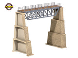 Ratio 240 Steel Truss Bridge with Stone Piers - N Gauge Kit