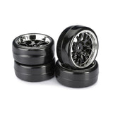 Absima 1:10 Drift Wheel Set - Profile B Tyres - LP Comb Black Wheels (4 Set)