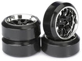 Absima 1:10 Drift Wheel Set - Profile C Tyres - LP Comb Black Wheels (4)