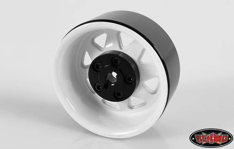 RC4WD 5 Lug Wagon 1.9 scale Steel Stamped Beadlock Wheels WHITE Pin Mount realistic[(1) ONE WHEEL