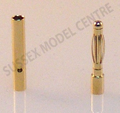 2mm Gold Bullet Connectors 1 pair