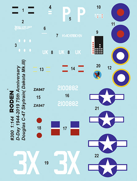 Roden 1/144 Douglas C-47 Skytrain (Dakota Mk III) D-Day ROD300