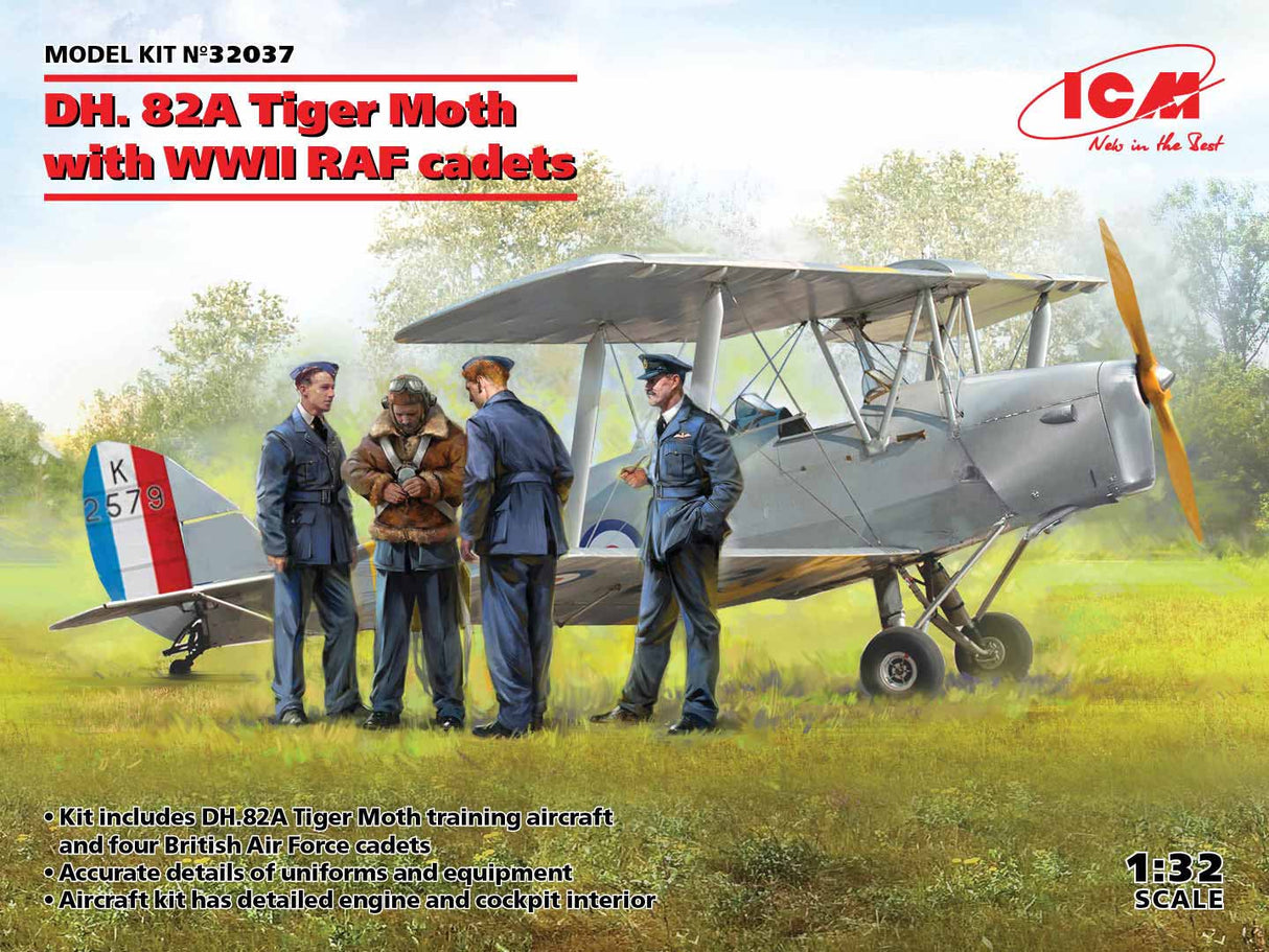 ICM 1/32 De Havilland DH 82A Tiger Moth with RAF Cadets 32037