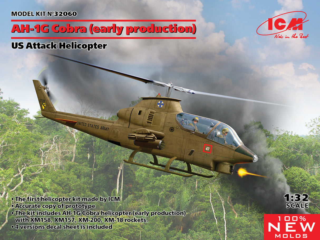 ICM 1/32 Bell AH-1G Cobra (Early Production) US Attack Helicopter 32060