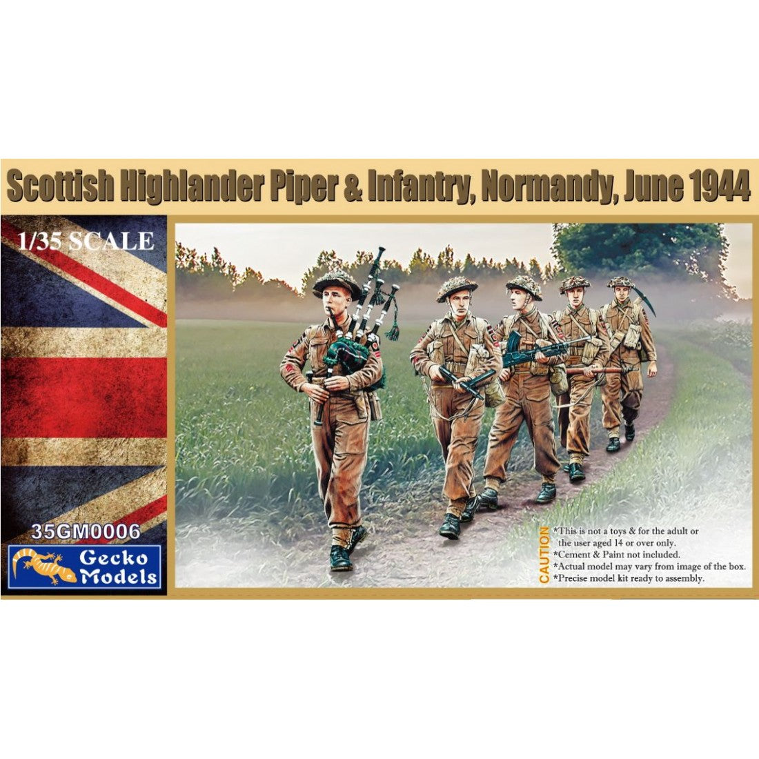 GECKO 35GM0006 1/35 Scottish Highlander Piper & Infantry Normandy June 1944