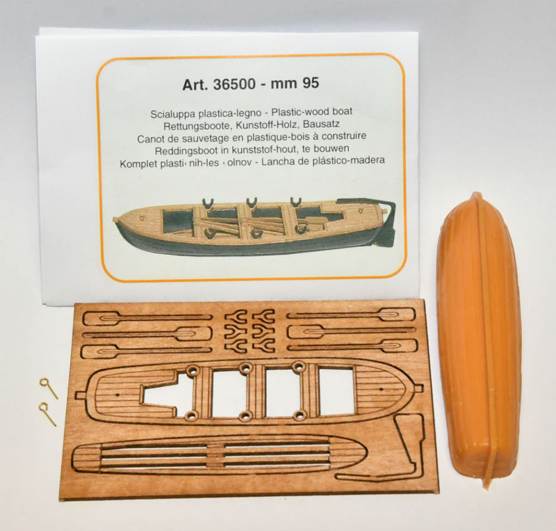 Wood & Plastic Life Boat - 105mm