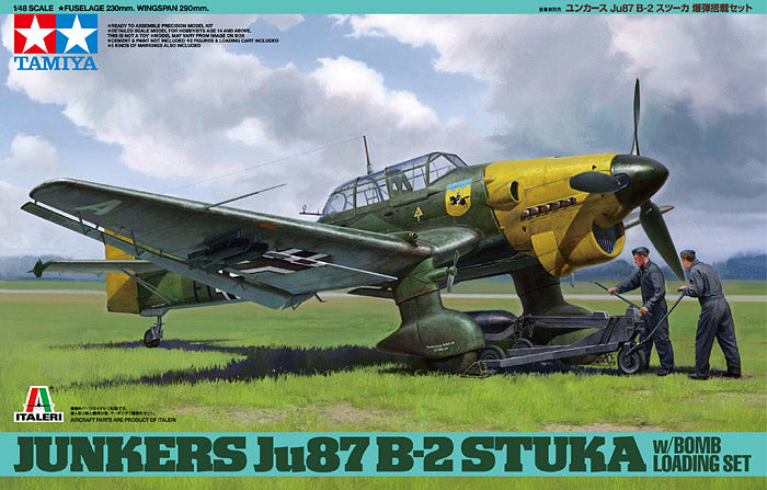 Tamiya 1/48 Junkers Ju87 B-2 Stuka w/Bomb Loading Set 37008