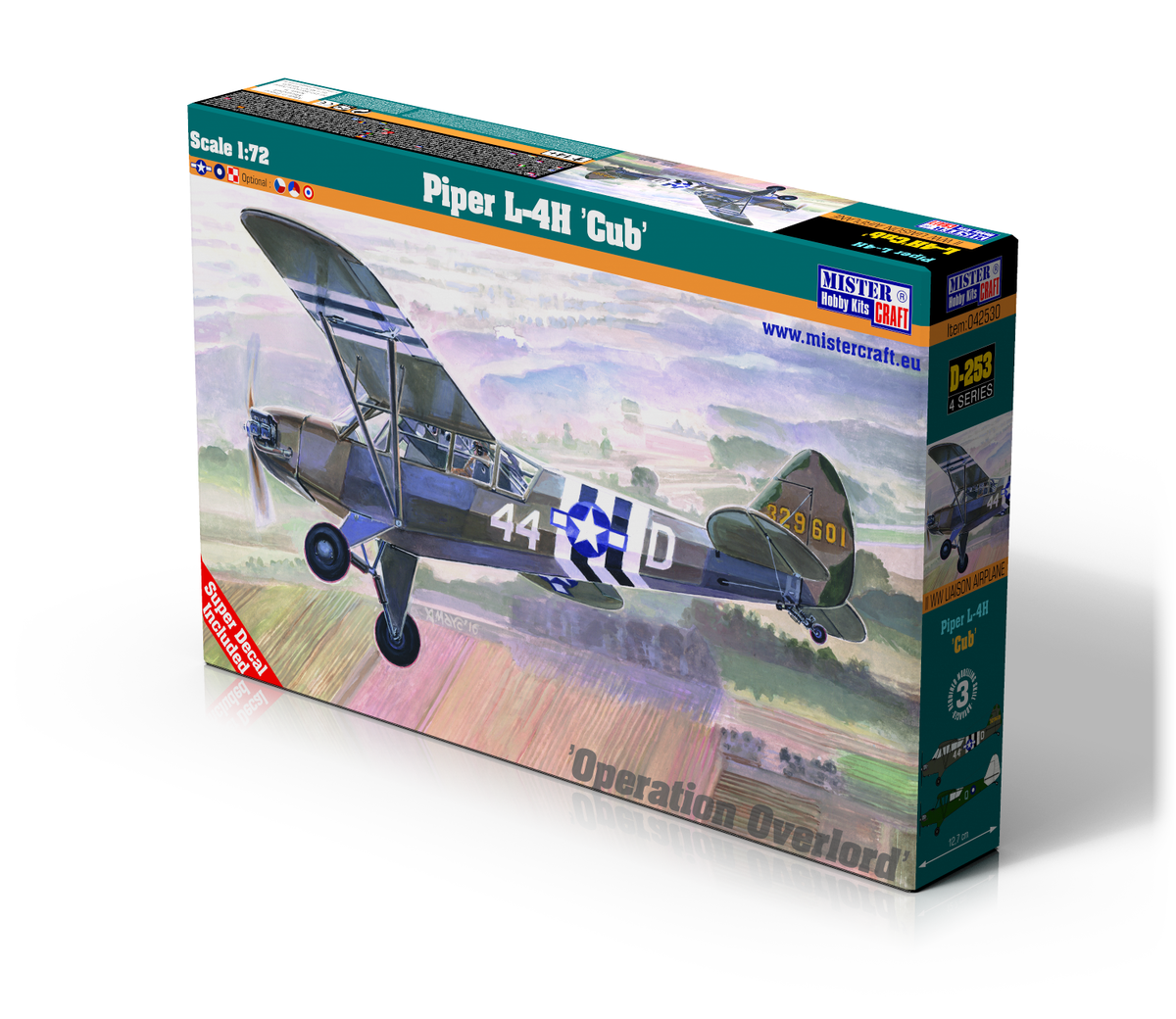 MisterCraft 1:72 D253 Piper L-4H Cub Operation Overlord Kit MCD253